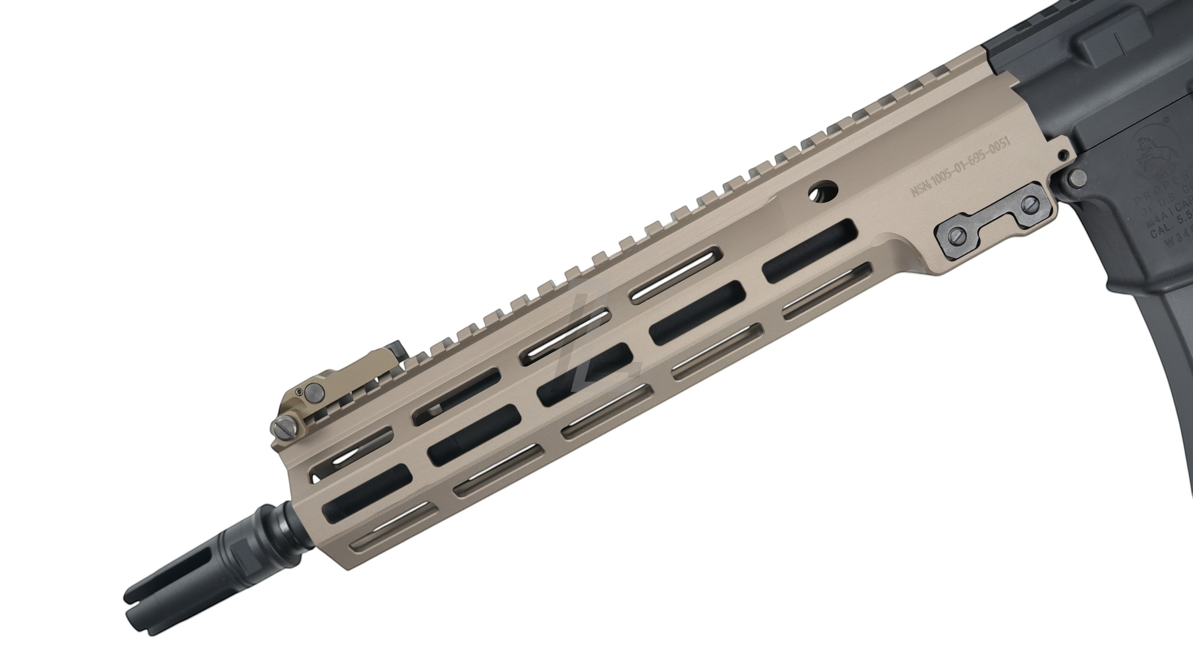 Landing Zone Tokyo Marui URG-I 11.5 inch GBB airsoft rifle featuring a tan DDC M-LOK handguard and metal barrel