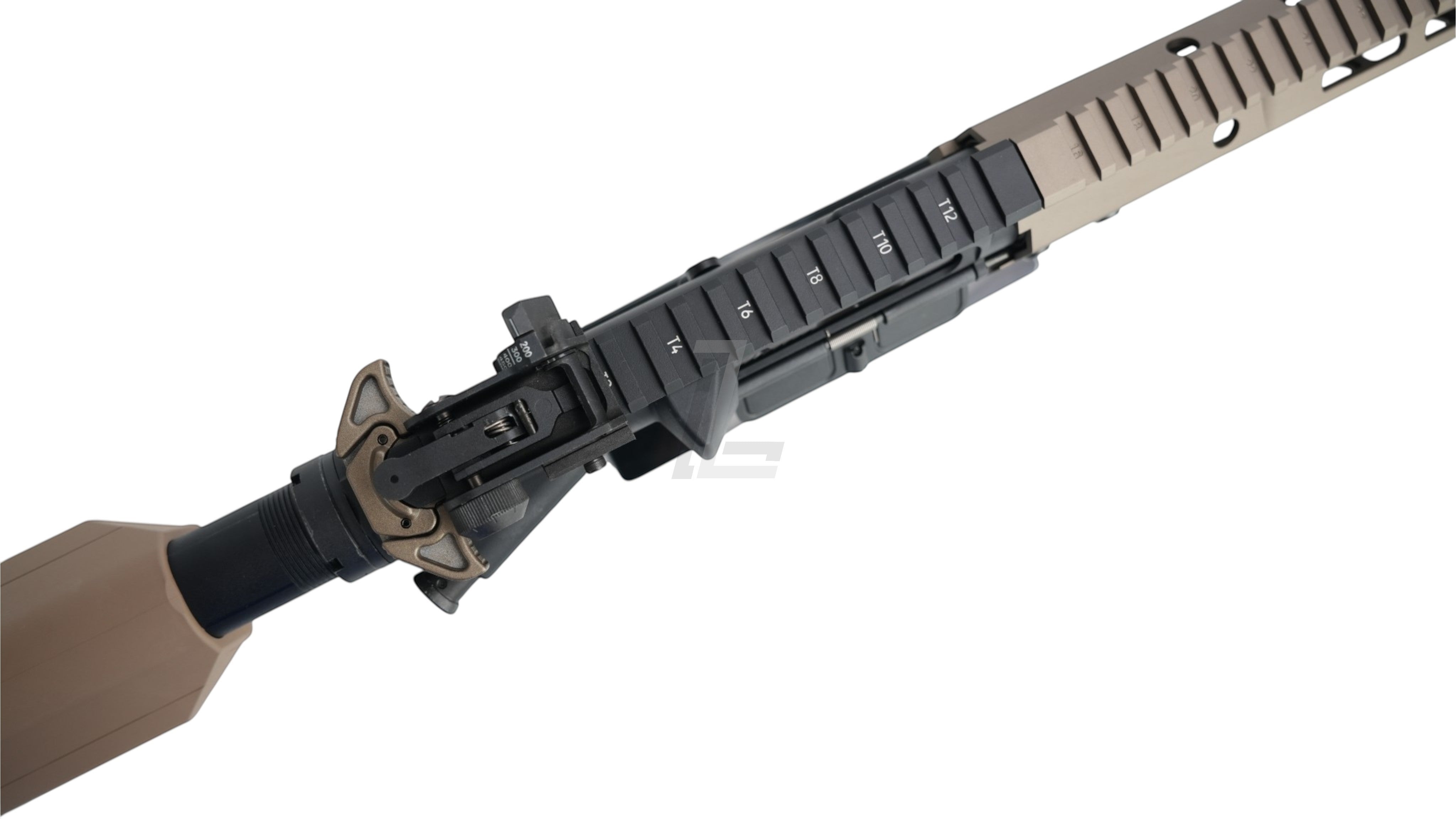 Landing Zone Tokyo Marui URG-I 11.5 inch GBB airsoft rifle featuring a tan handguard and black upper receiver.