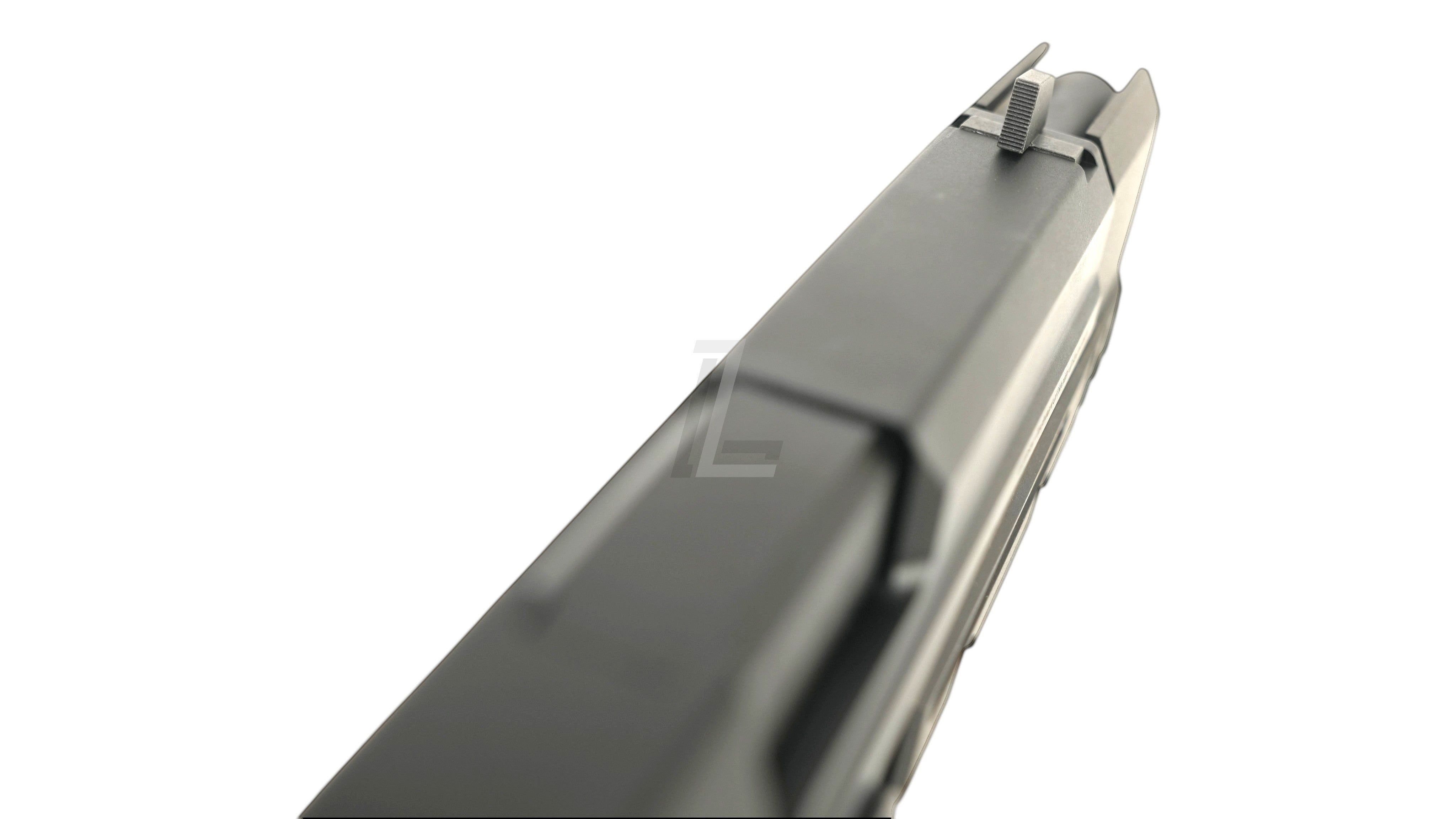 Landing Zone UMAREX KWA USP.45 Match GBB airsoft pistol rear sight view in matte black finish