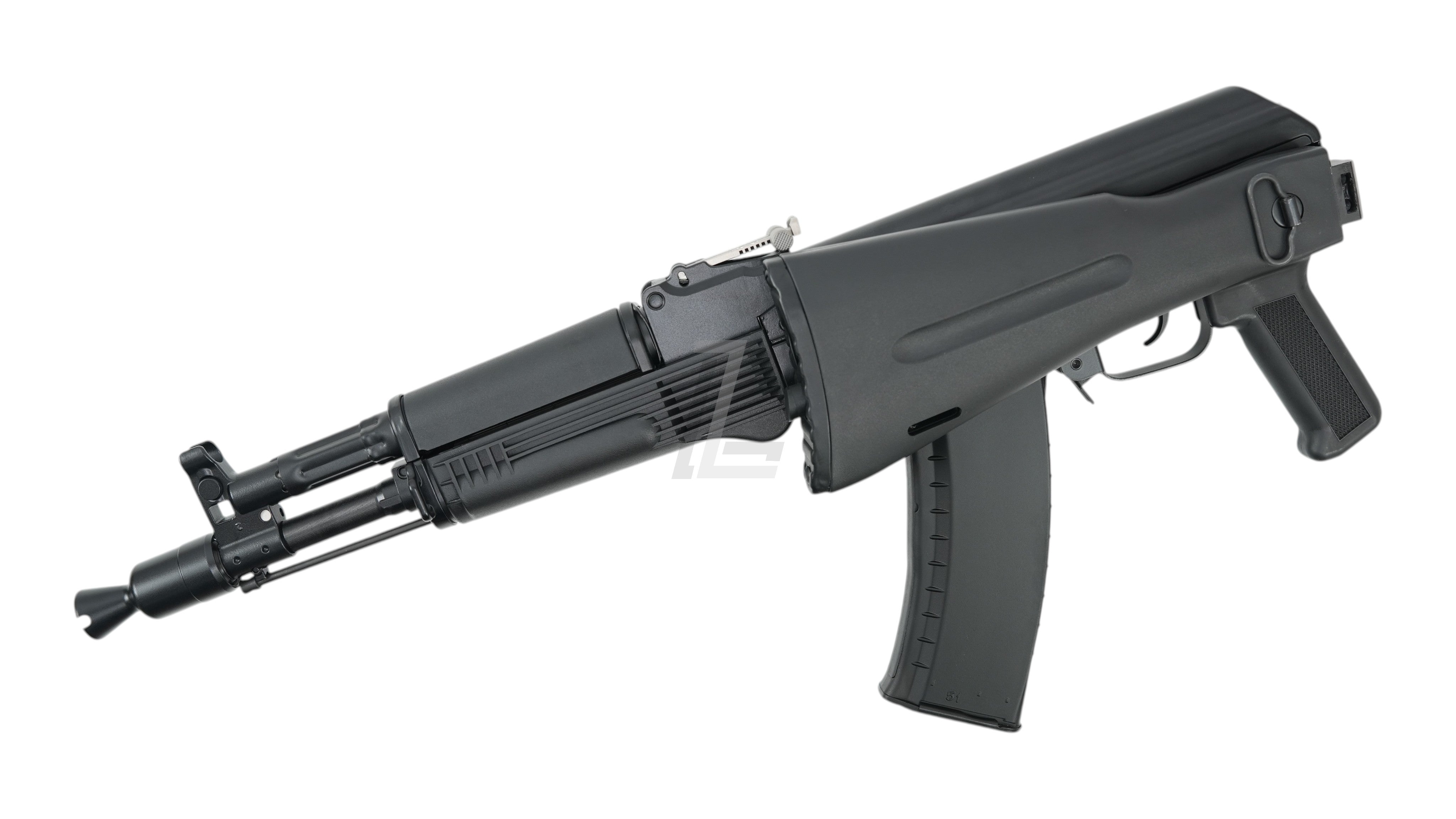 Landing Zone VFC AK105 GBB airsoft rifle with a black stamped steel receiver and realistic full-travel bolt action.
