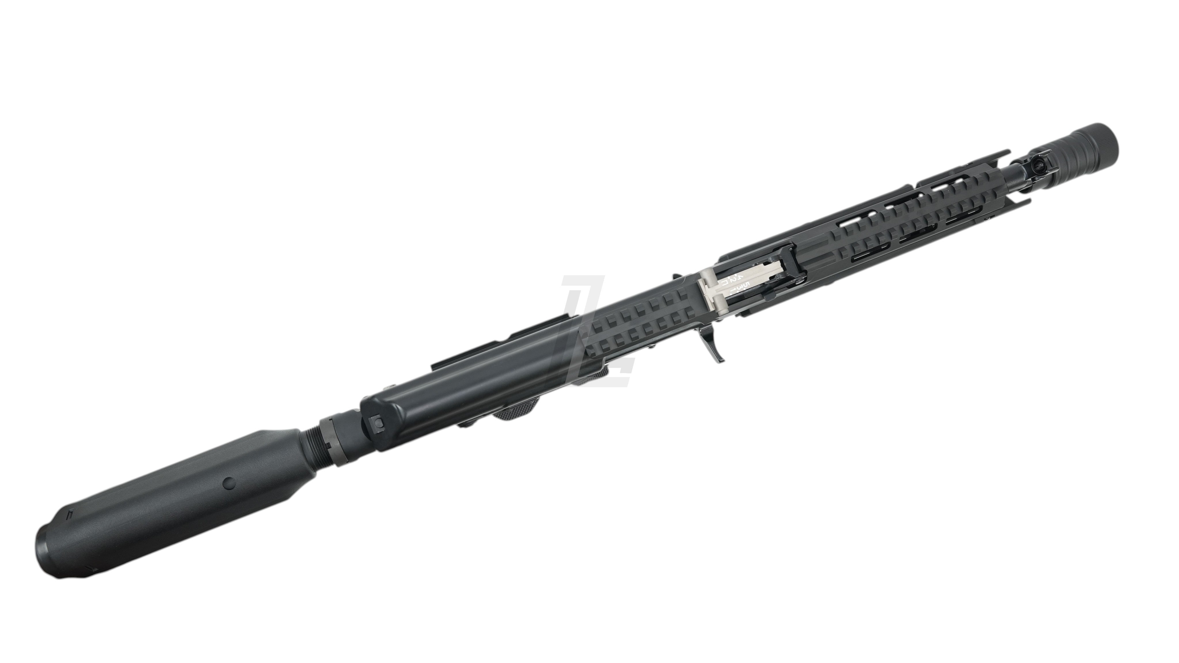 Landing Zone VFC AK105 tactical GBB airsoft rifle featuring a black M-LOK handguard and steel receiver construction