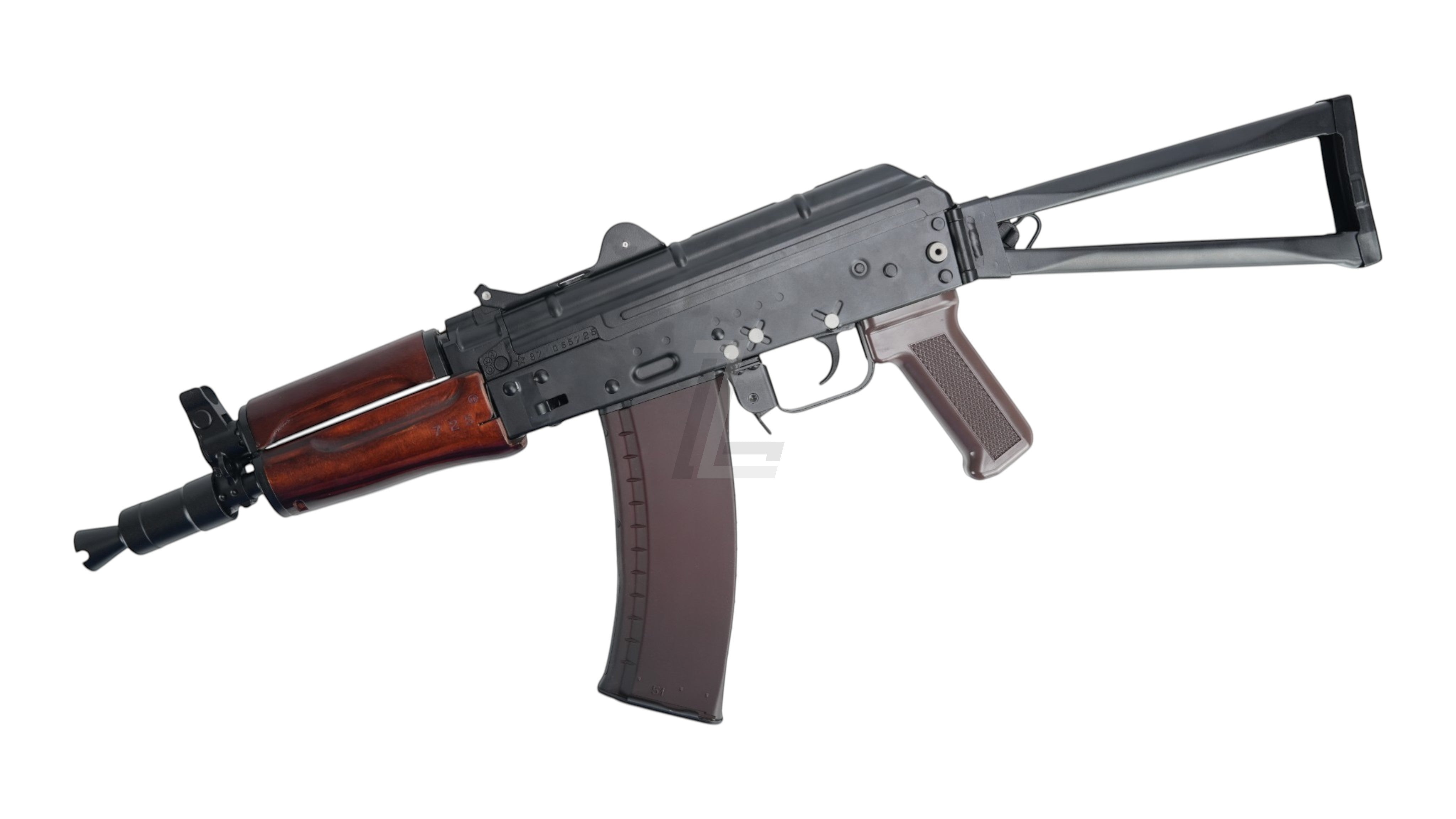 Landing Zone VFC AVS74U AKS74U gas blowback airsoft rifle with black metal body and wood handguard