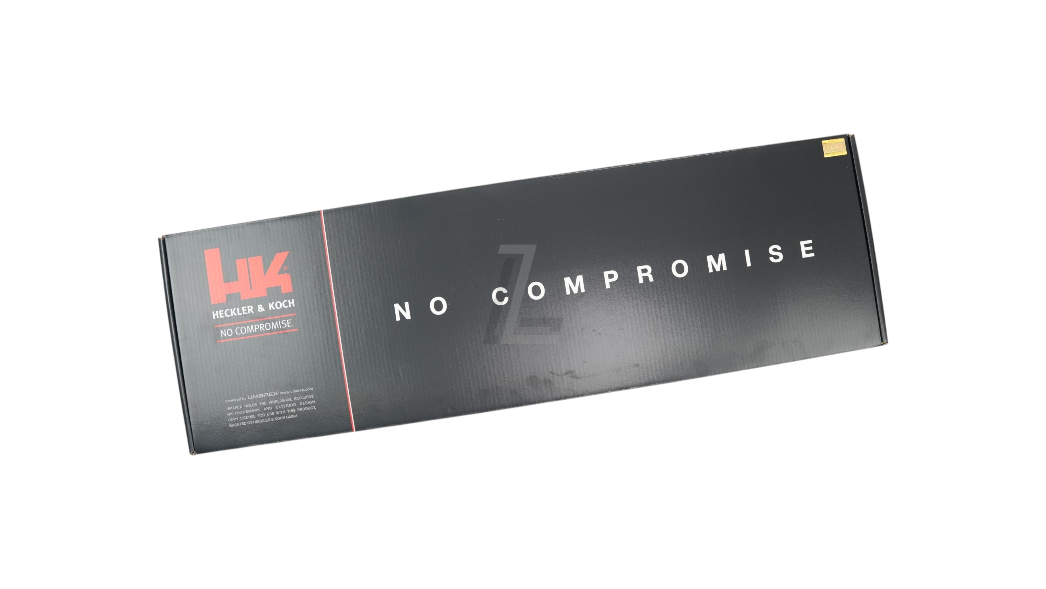 Landing Zone black product box for VFC G28 GBB airsoft rifle with Heckler & Koch branding and No Compromise text
