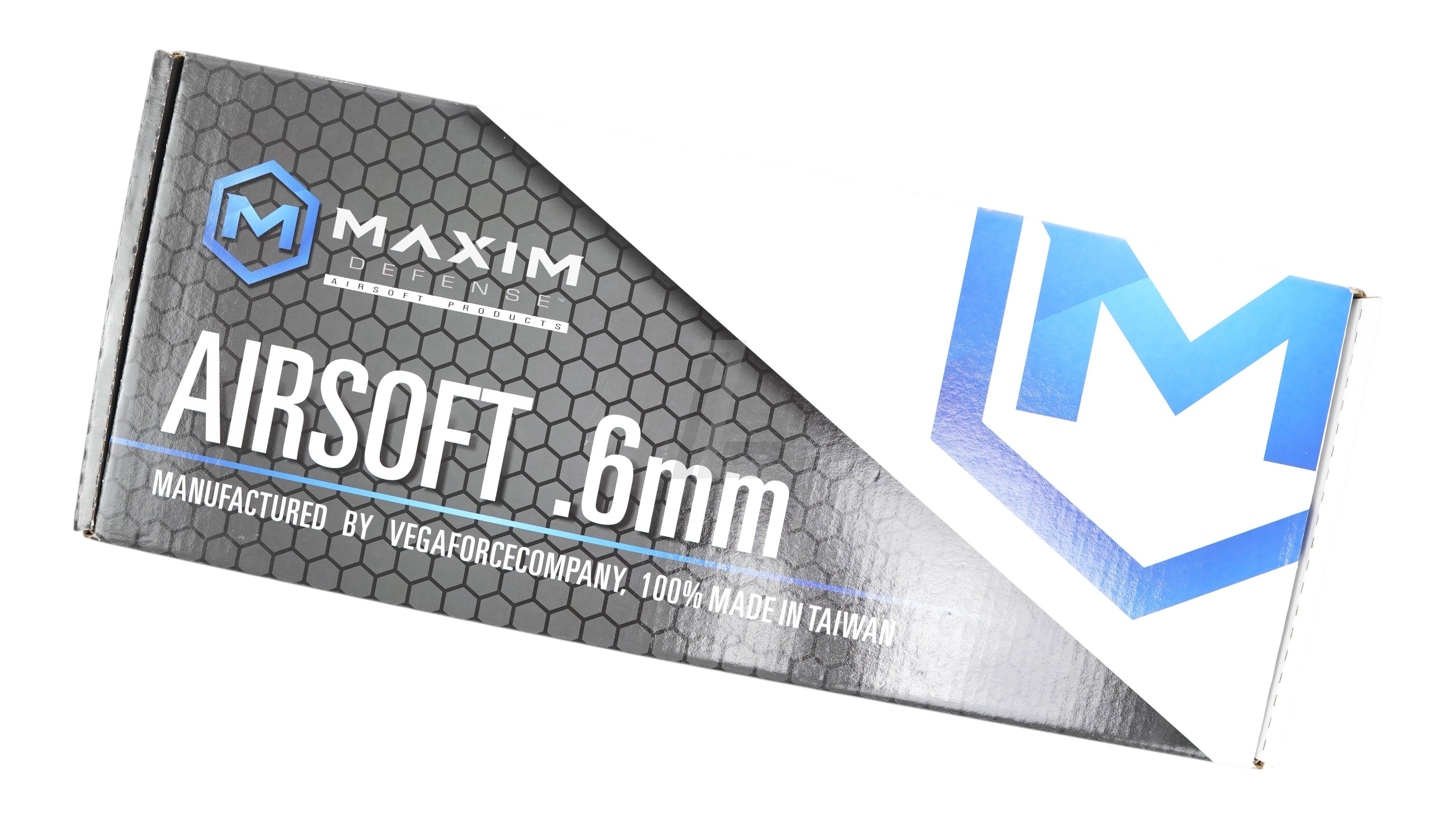 Landing Zone branded packaging box for VFC Maxim Defense PDX airsoft rifle, featuring logo and product details.