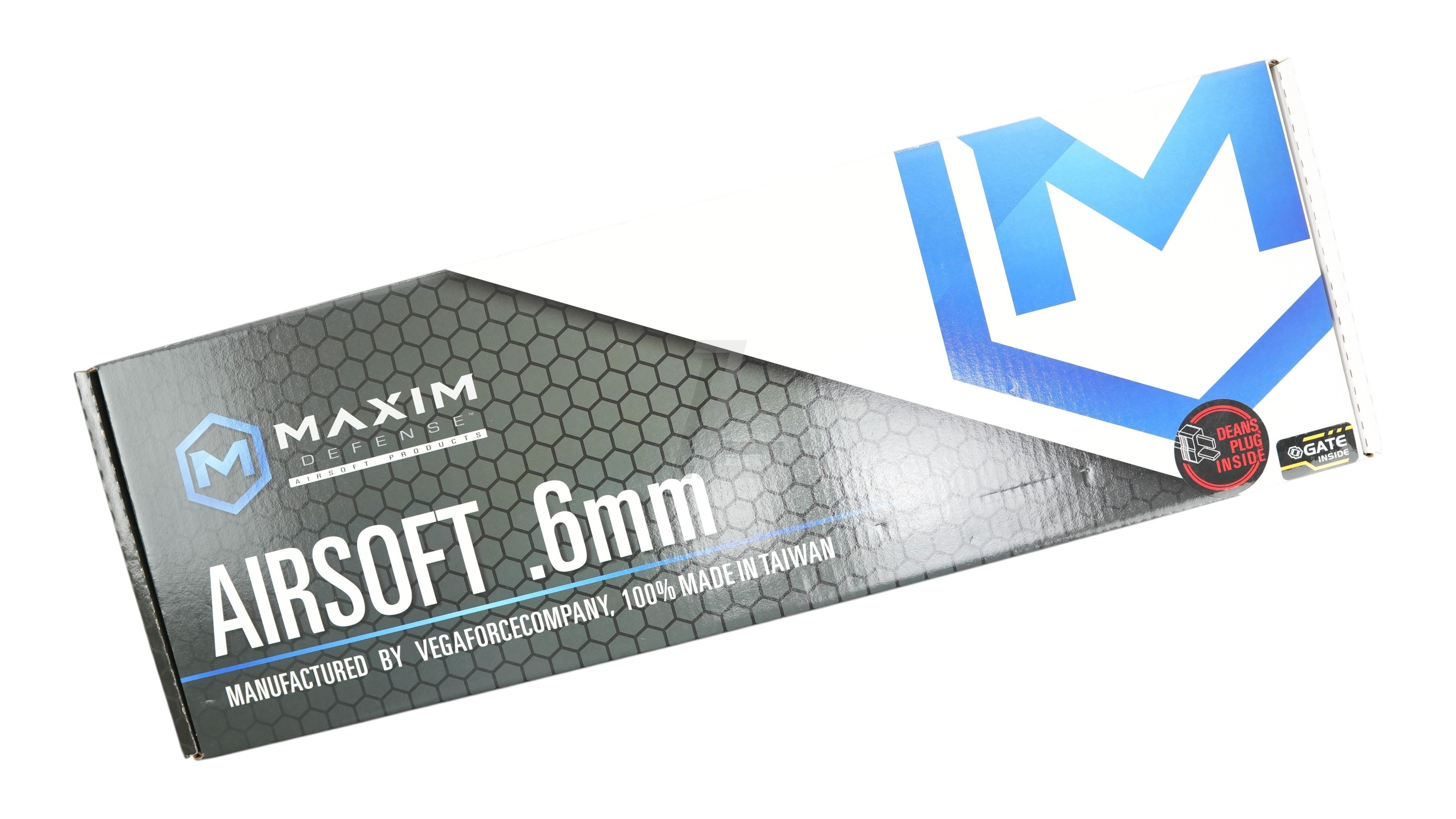 Landing Zone branded VFC Maxim Defense PDX-SD airsoft rifle packaging box with GATE ASTER and 6mm airsoft branding