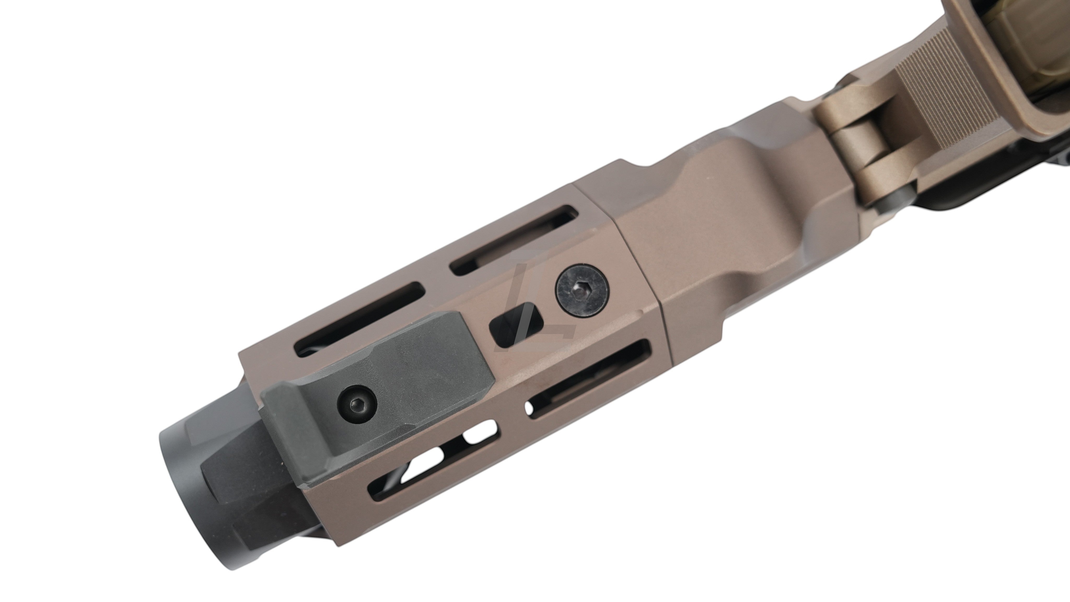 Landing Zone VFC Maxim Defense PDX SBR GBB airsoft rifle featuring a flat dark earth metal handguard and muzzle device