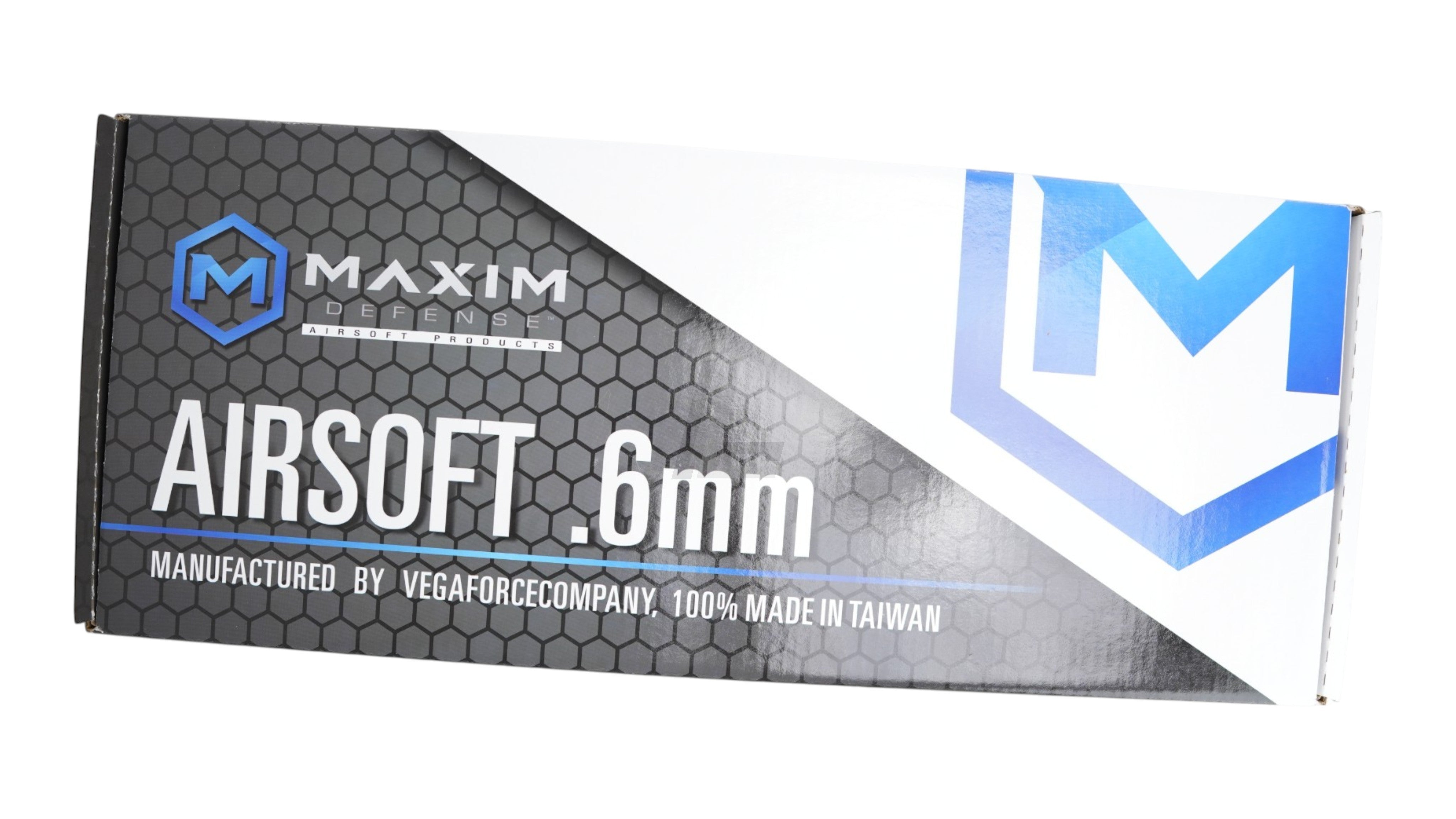 Landing Zone VFC PDX SBR GBB Airsoft box in FDE featuring Maxim Defense branding and 6mm caliber specifications.