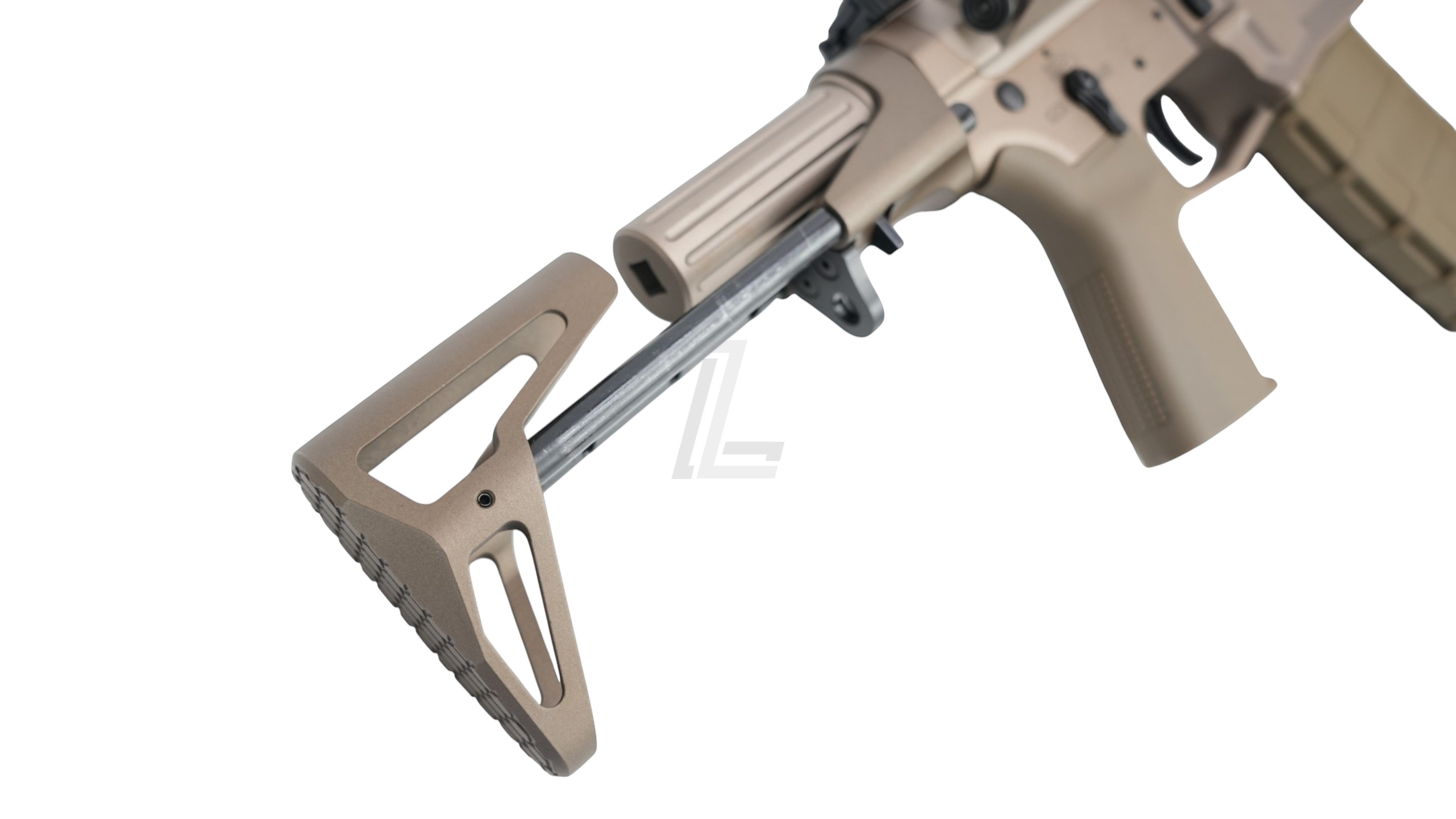 Landing Zone VFC PDX SBR GBB airsoft rifle in FDE with Maxim Defense licensed collapsible stock