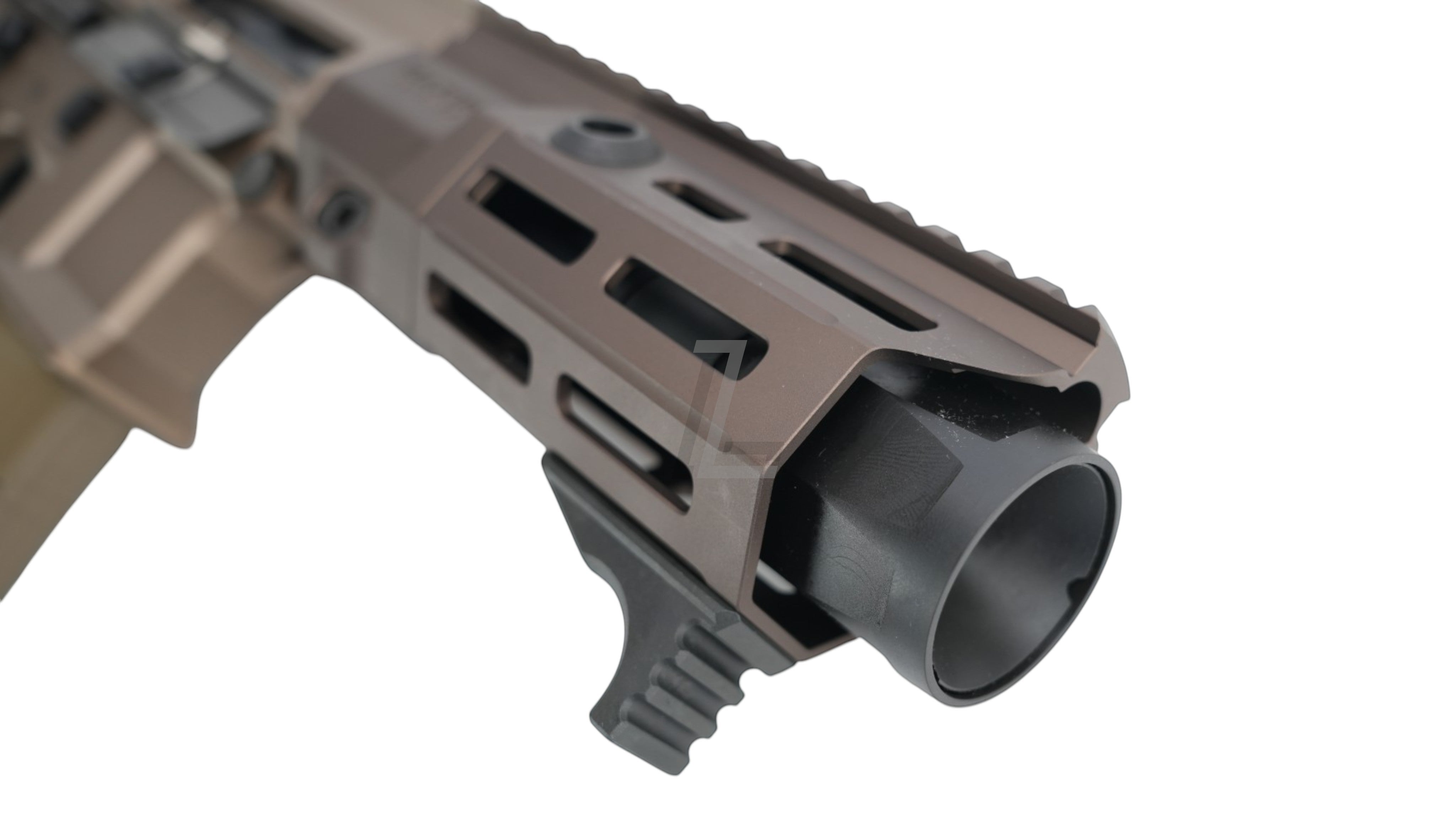 Landing Zone VFC PDX SBR GBB airsoft rifle in FDE featuring a Maxim Defense licensed handguard and muzzle device.