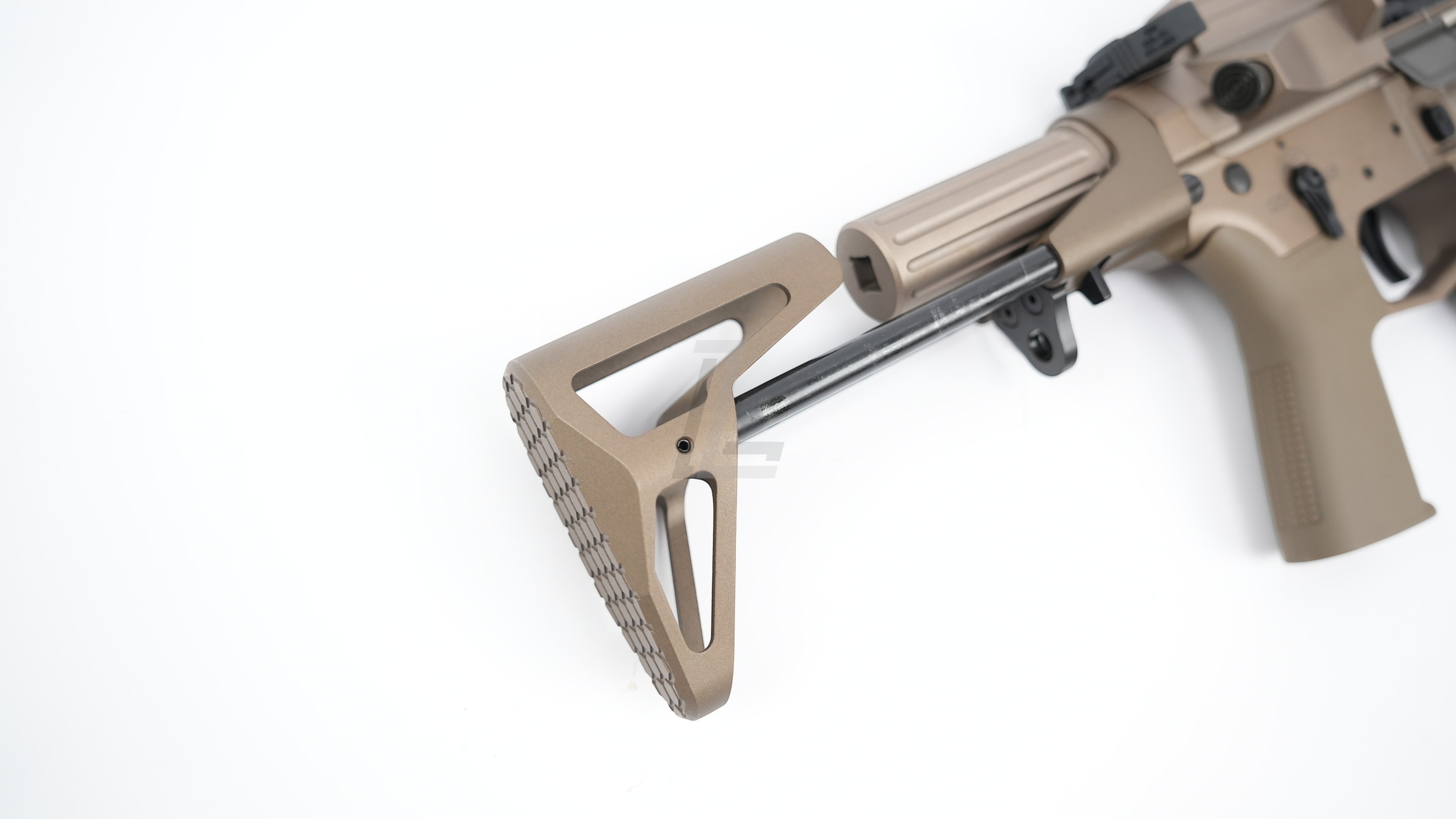 Landing Zone VFC Maxim Defense PDX SBR GBB airsoft rifle featuring a compact FDE metal SCW stock