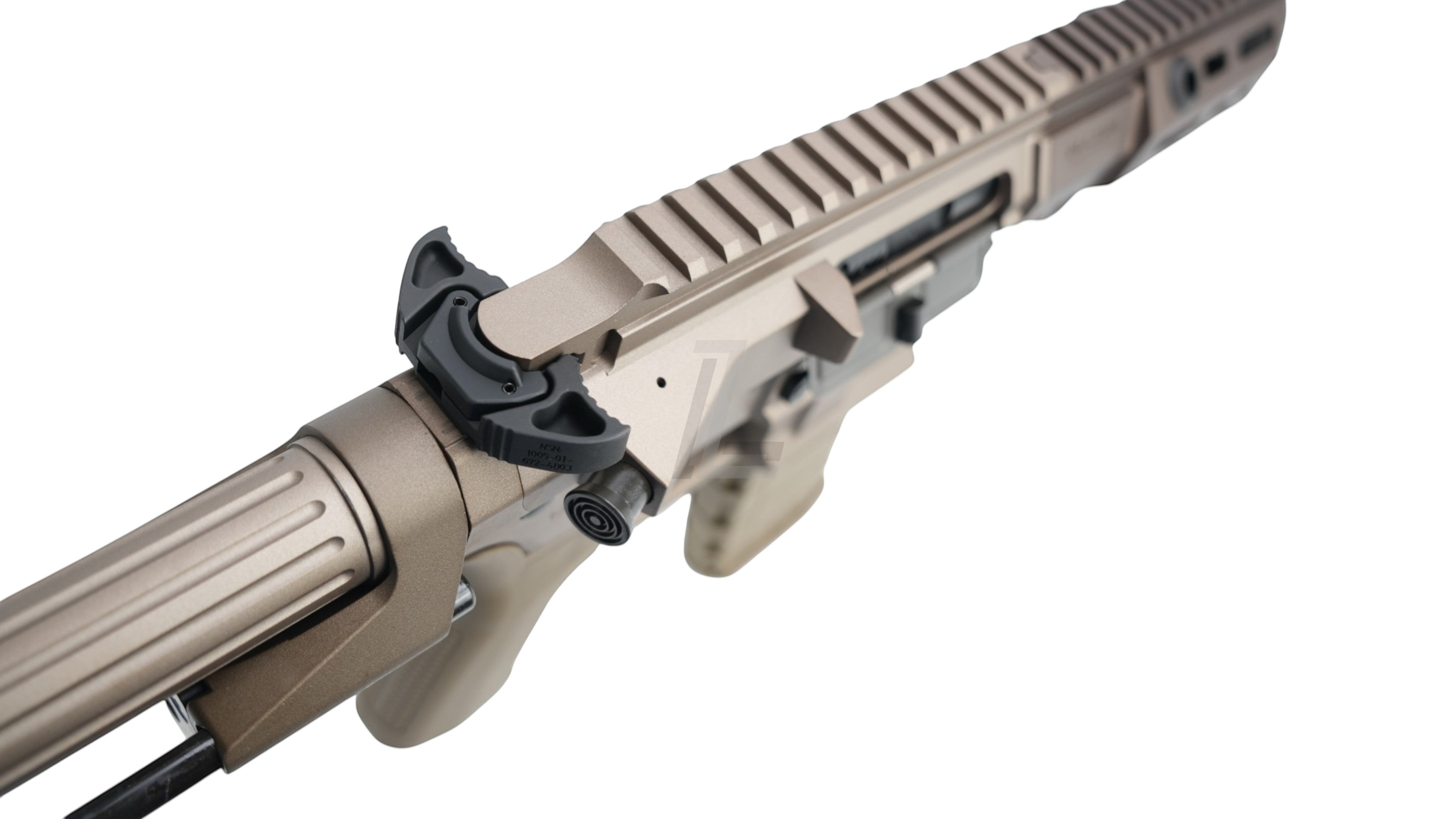 Landing Zone VFC PDX SBR GBB airsoft rifle in FDE finish with Maxim Defense licensed receiver and rail system.
