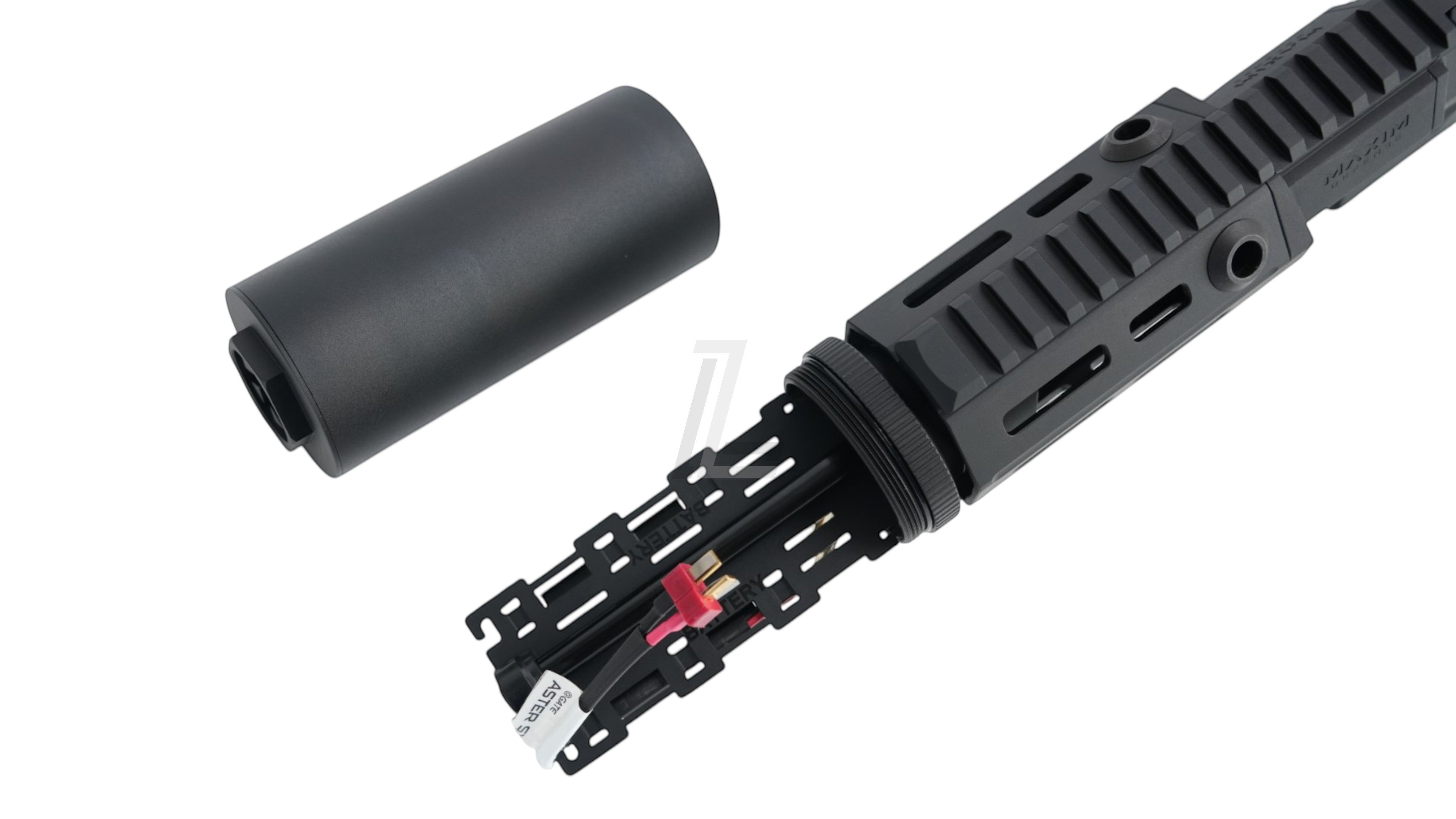 Landing Zone VFC PDX-SD black electric airsoft rifle with Maxim Defense licensed handguard and detachable suppressor