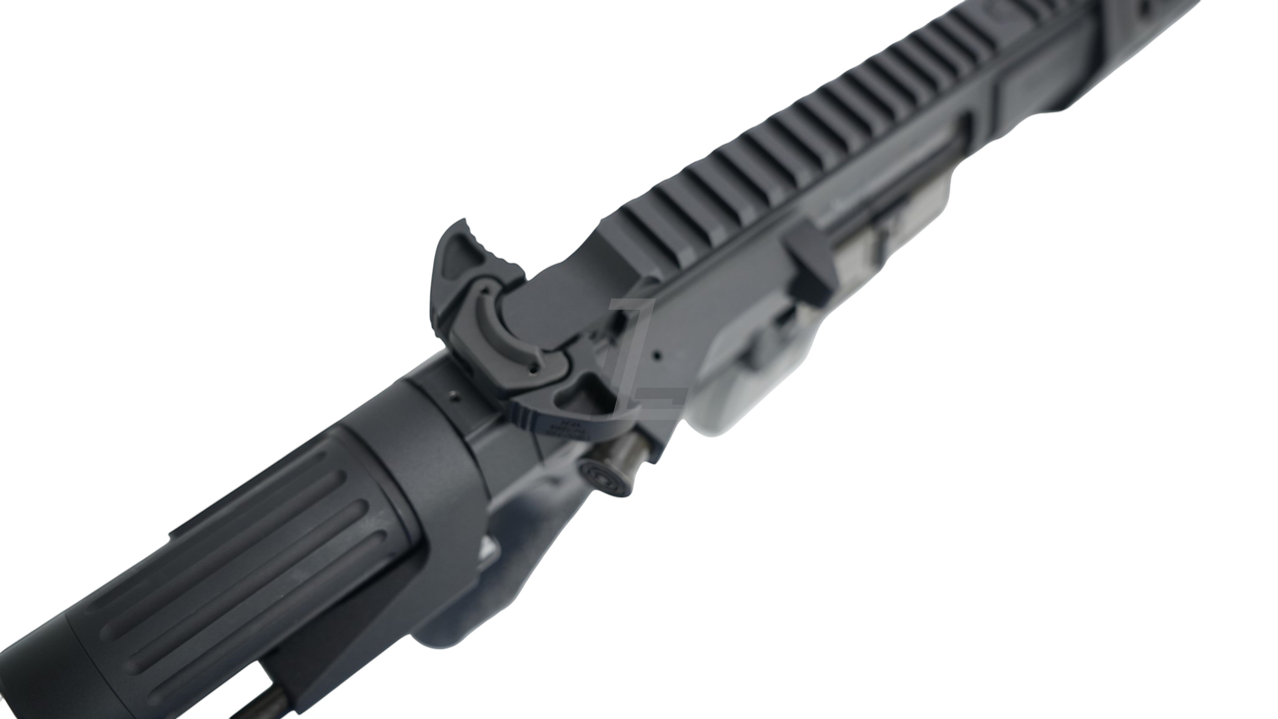 Landing Zone VFC PDX-SD electric airsoft rifle in black with Maxim Defense licensed receiver and top rail detail.