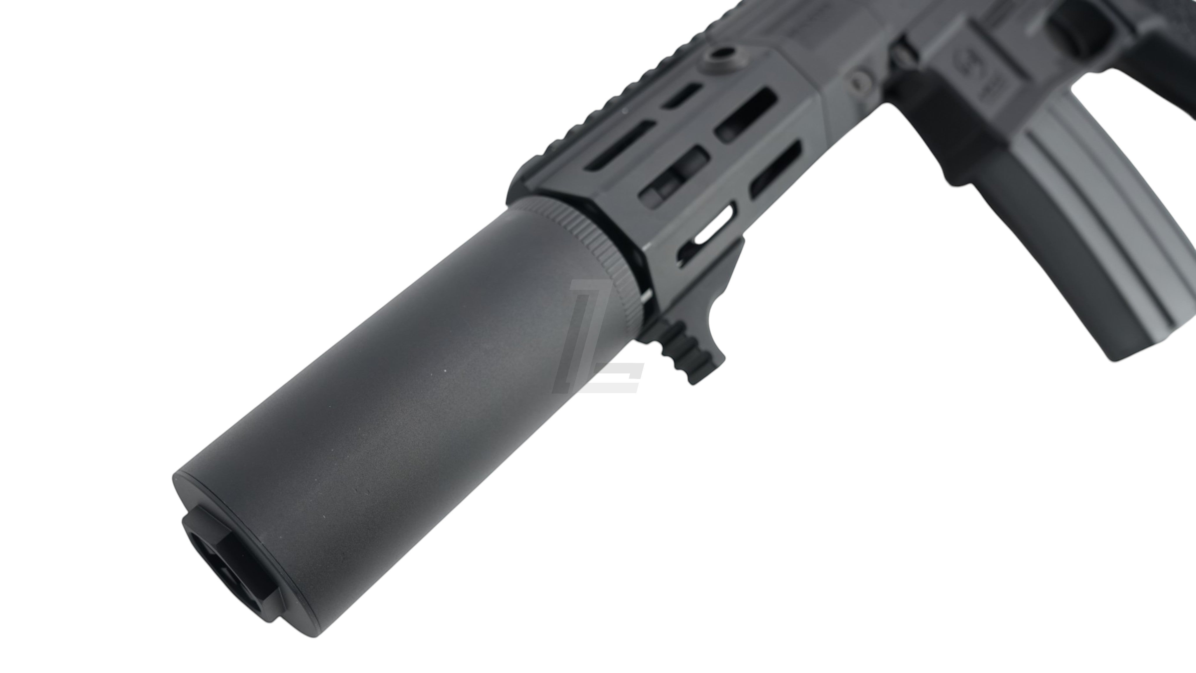 Landing Zone VFC PDX-SD electric airsoft rifle in black with integrated suppressor and M-LOK handguard