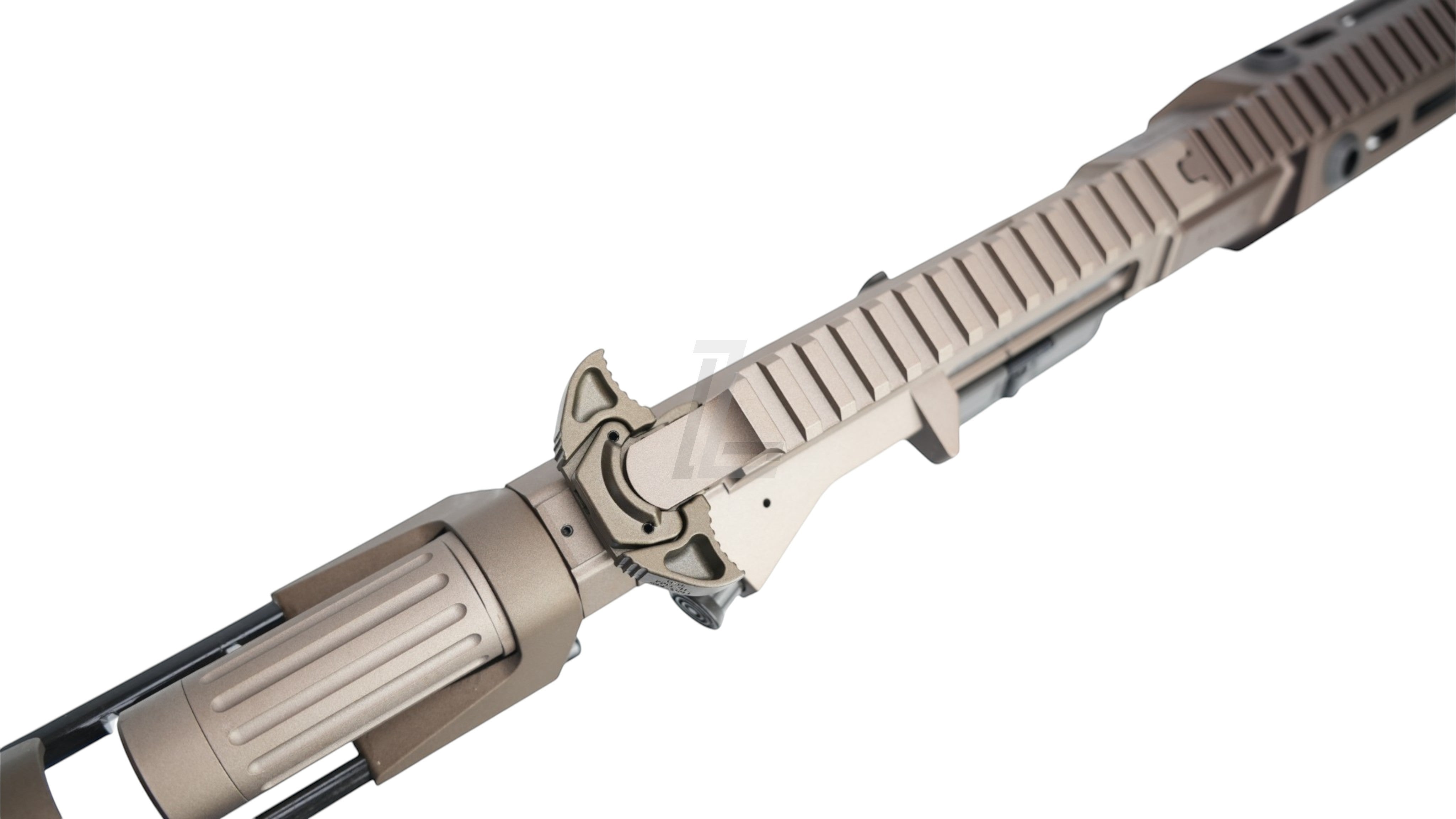 Landing Zone VFC PDX-SD electric airsoft rifle in tan, featuring Maxim Defense licensed design and top rail system.