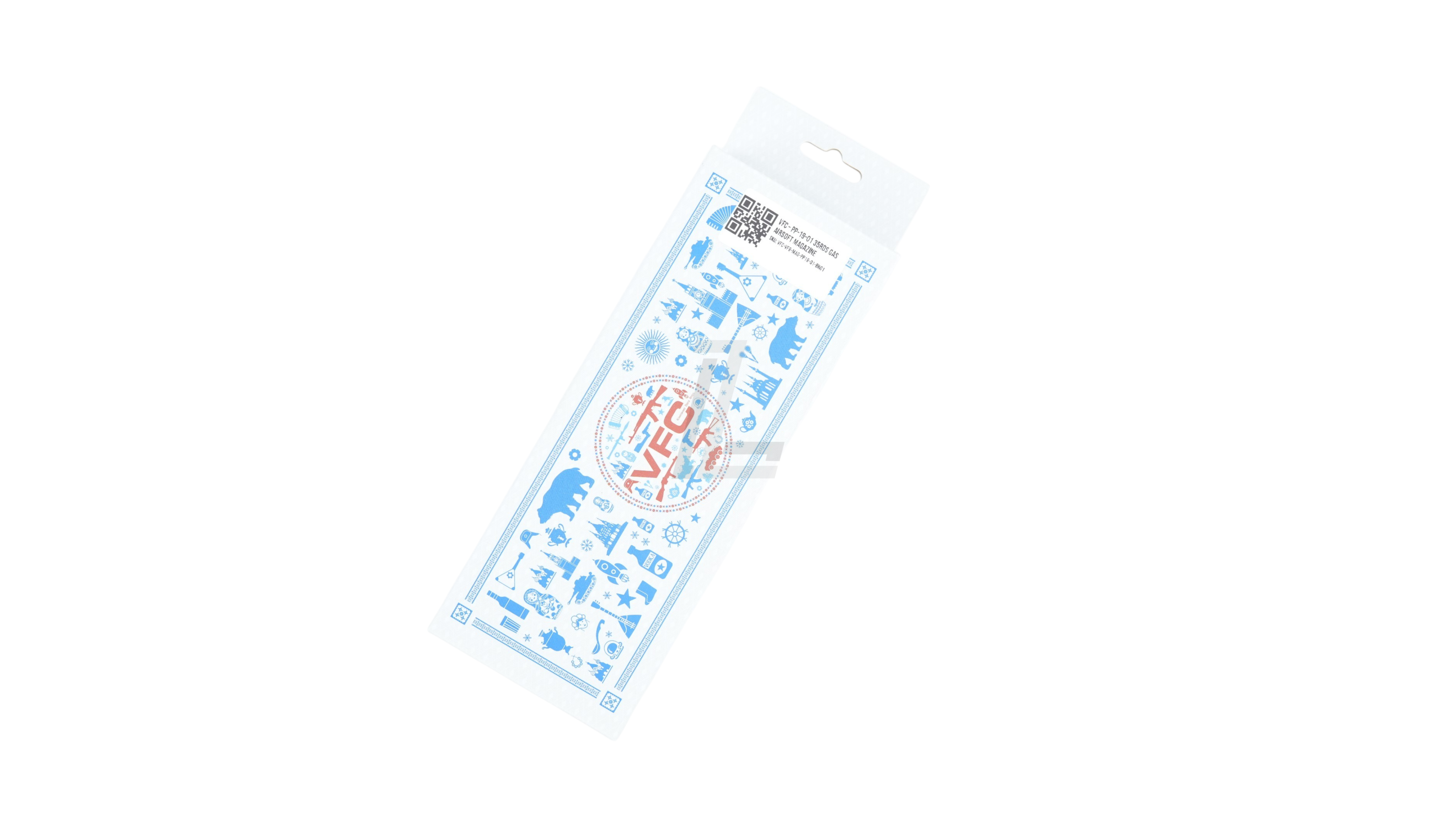 Landing Zone VFC PP-19-01 gas airsoft magazine in original branded packaging with blue and white graphics