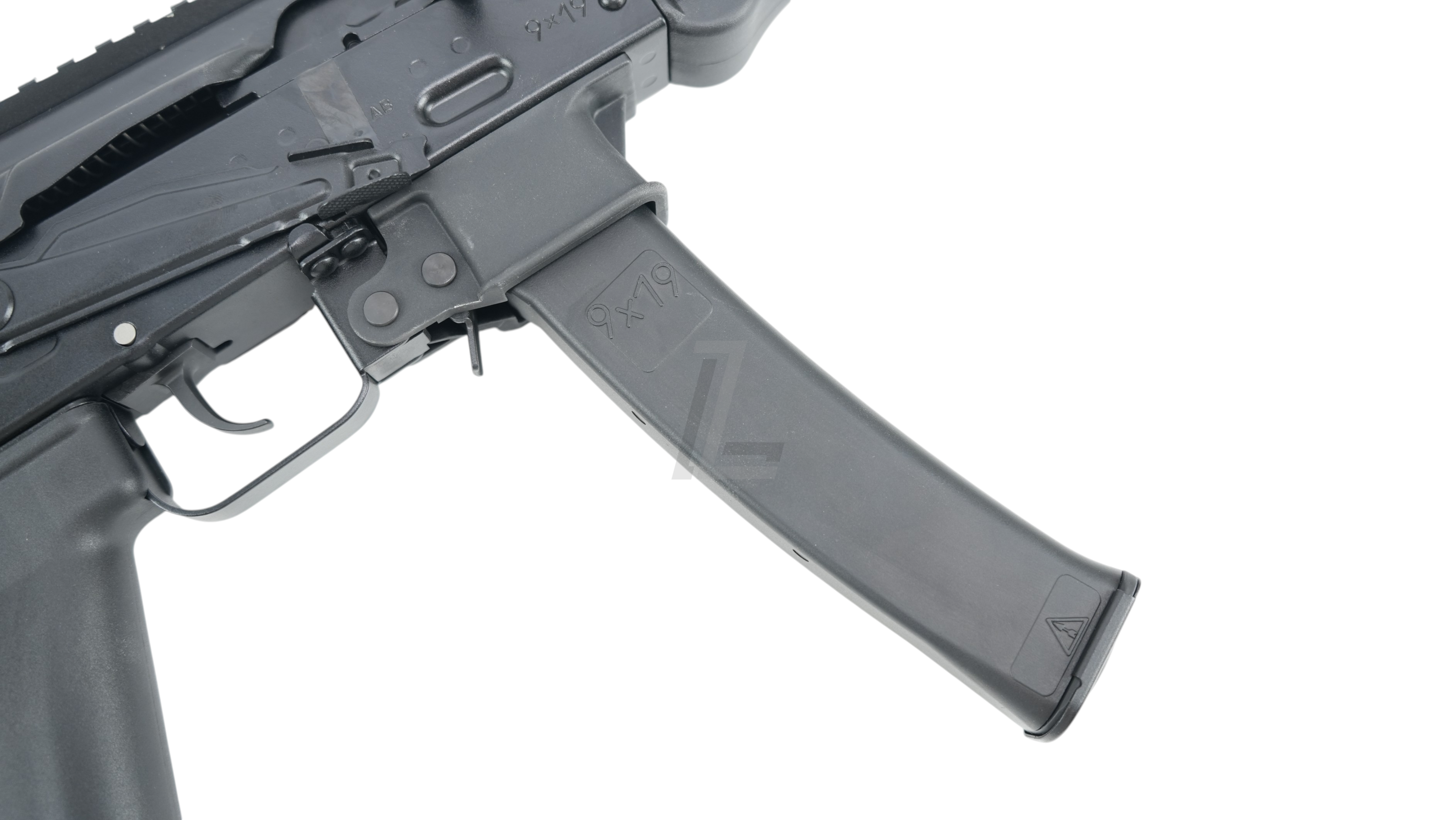 Landing Zone VFC PP-19-01 Vityaz GBB airsoft submachine gun featuring a black 9x19 magazine and metal receiver