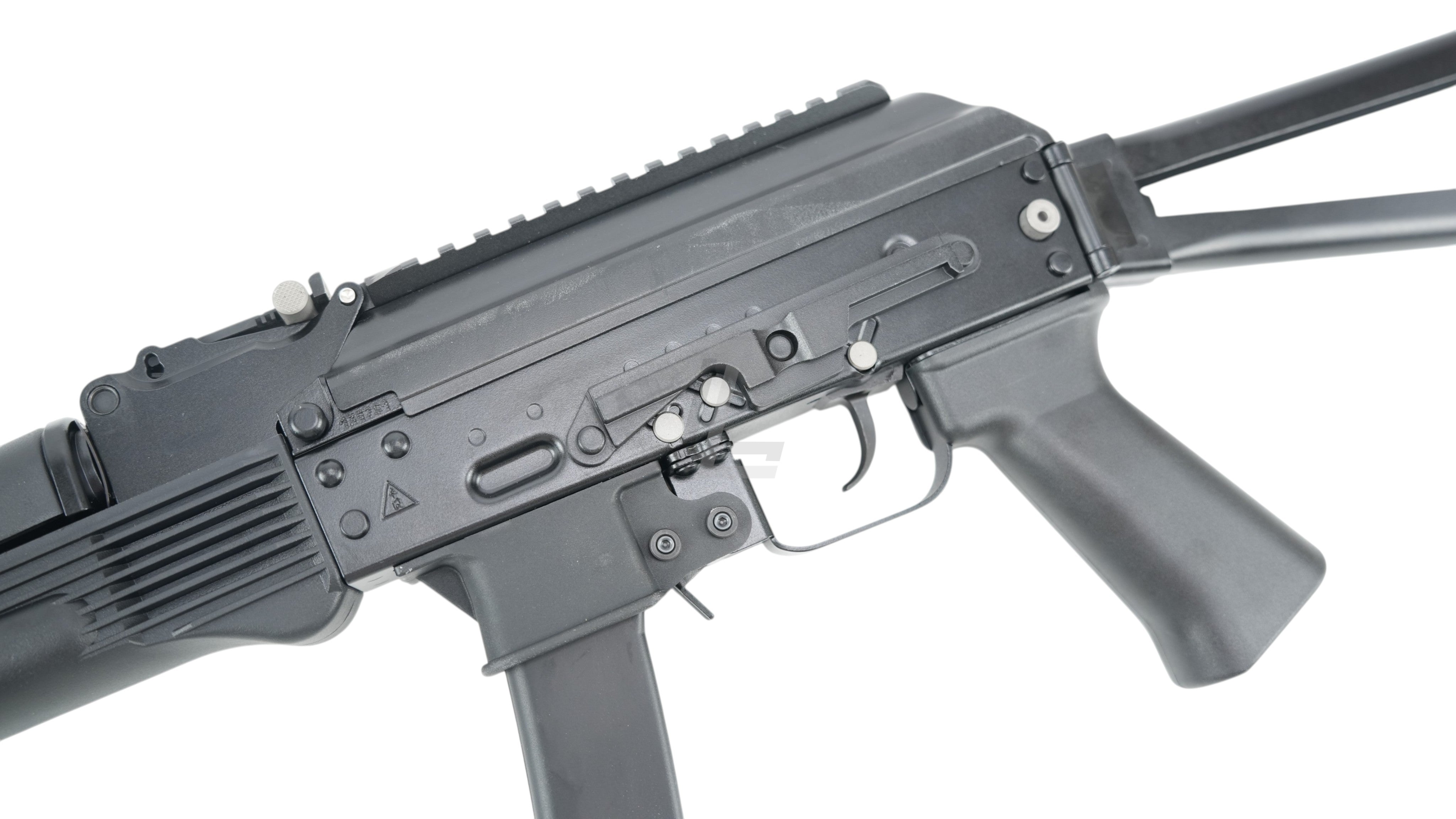Landing Zone VFC PP-19-01 Vityaz GBB airsoft submachine gun in black with tactical rail and folding stock