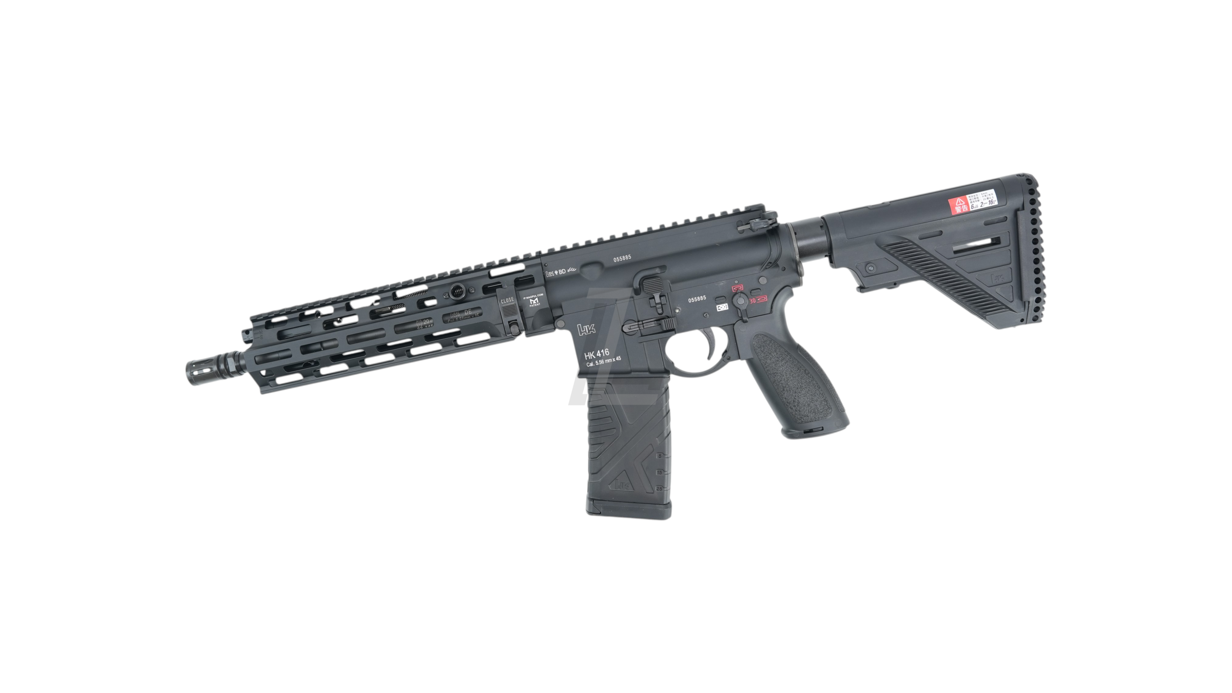 Landing Zone VFC UMAREX HK416A5 M-LOK EVO gas blowback airsoft rifle in black with authentic HK markings