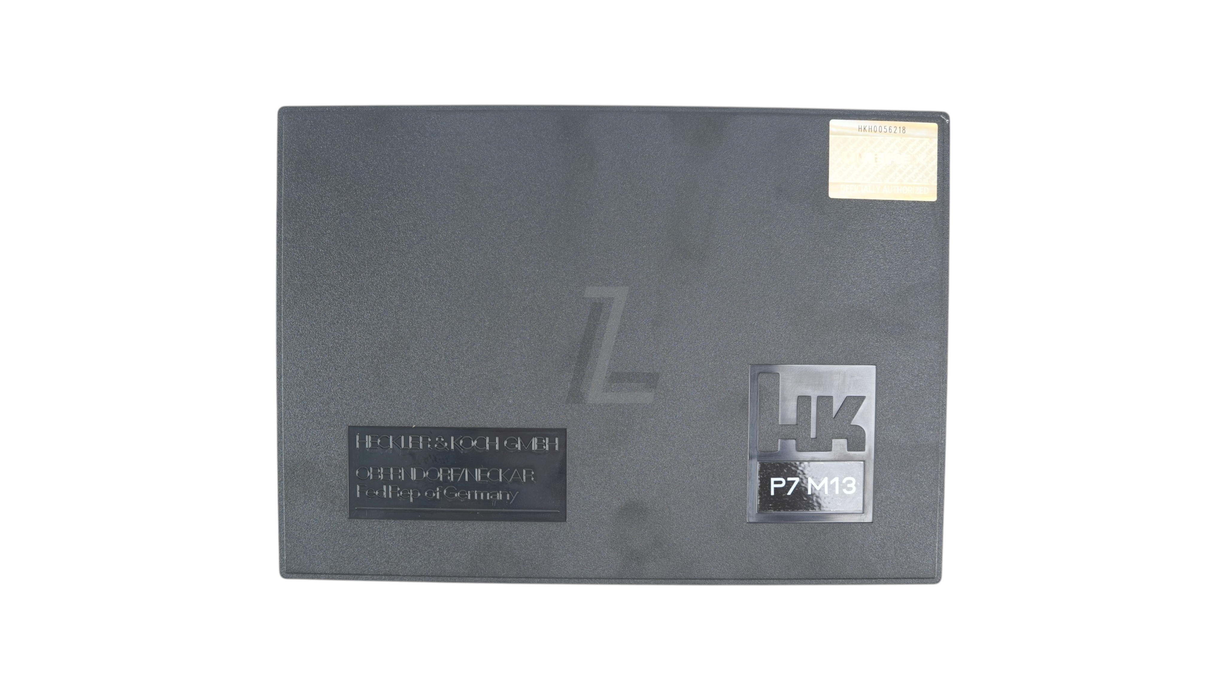 Landing Zone black VFC Umarex P7M13 airsoft pistol storage case with HK branding and authentic markings