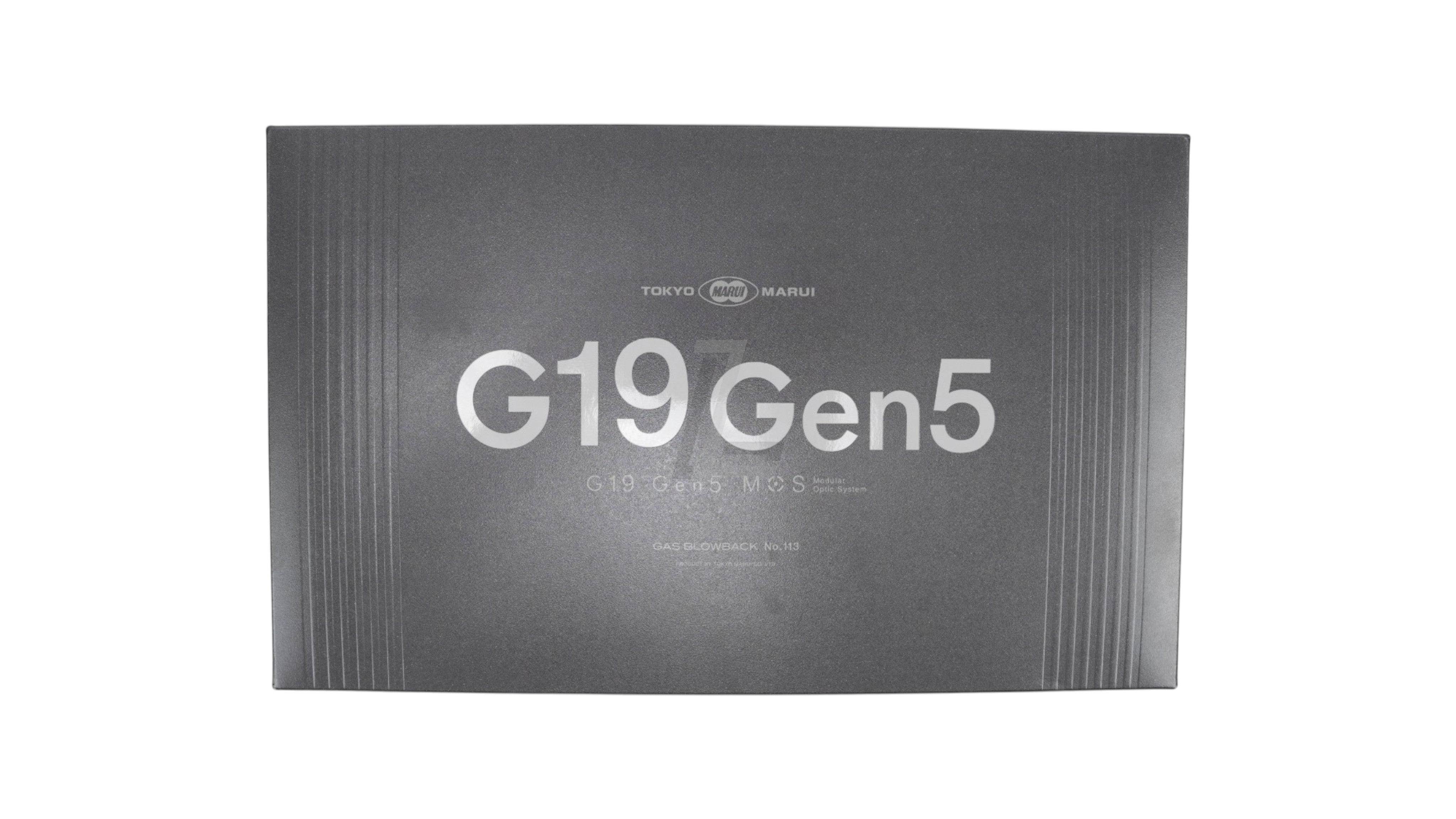 Landing Zone Tokyo Marui G19 Gen5 MOS gas blowback pistol box. Features G19 Gen5 MOS text.