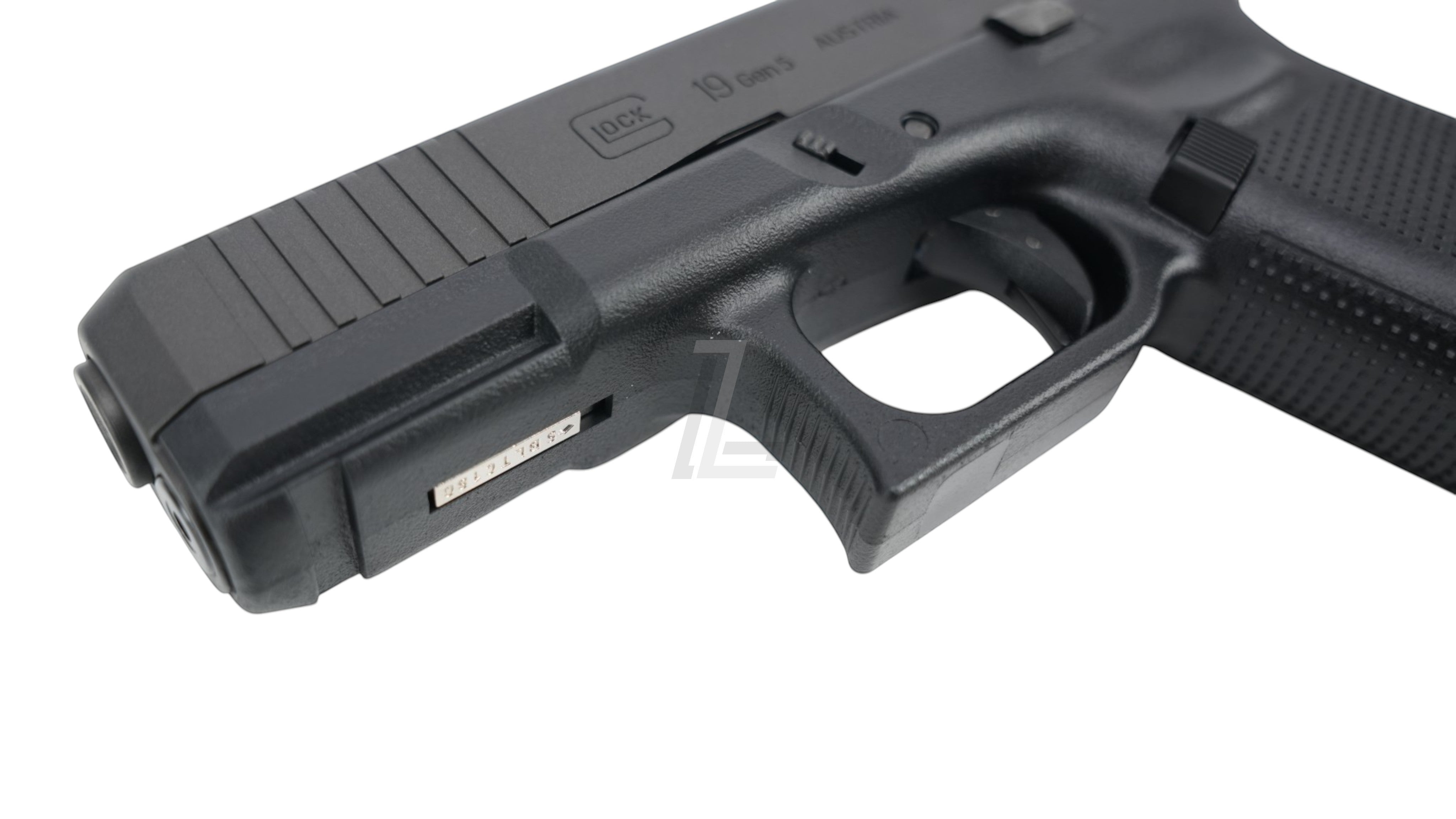 Landing Zone Tokyo Marui G19 Gen5 MOS GBB airsoft pistol, black polymer and metal construction, ambidextrous slide stop, and modular optic system.